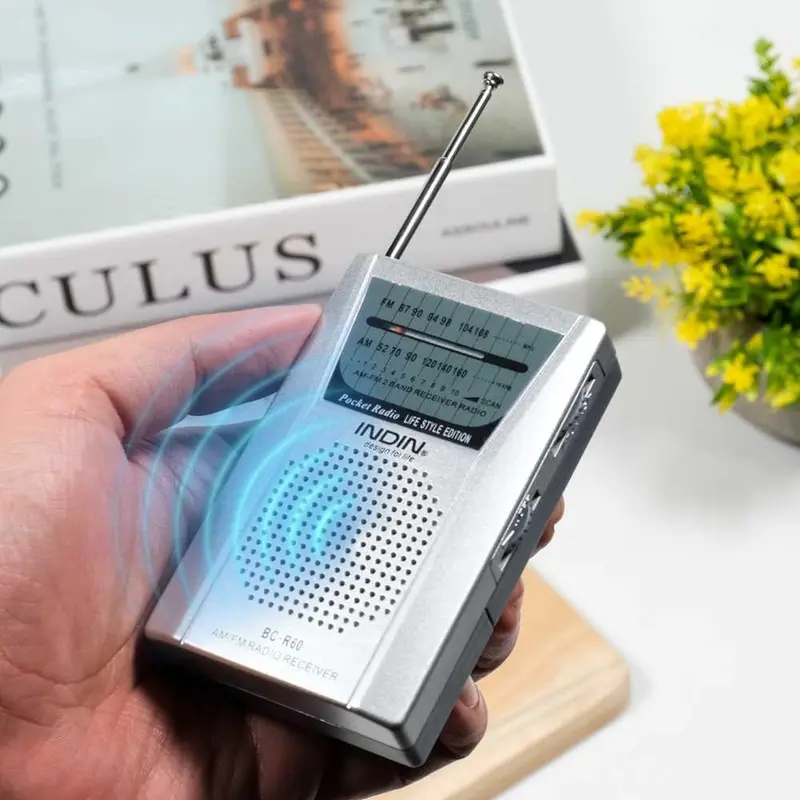 Radio Receiver FM AM Pocket Mini dengan Antena Telescopic dan Speaker Portabel 6