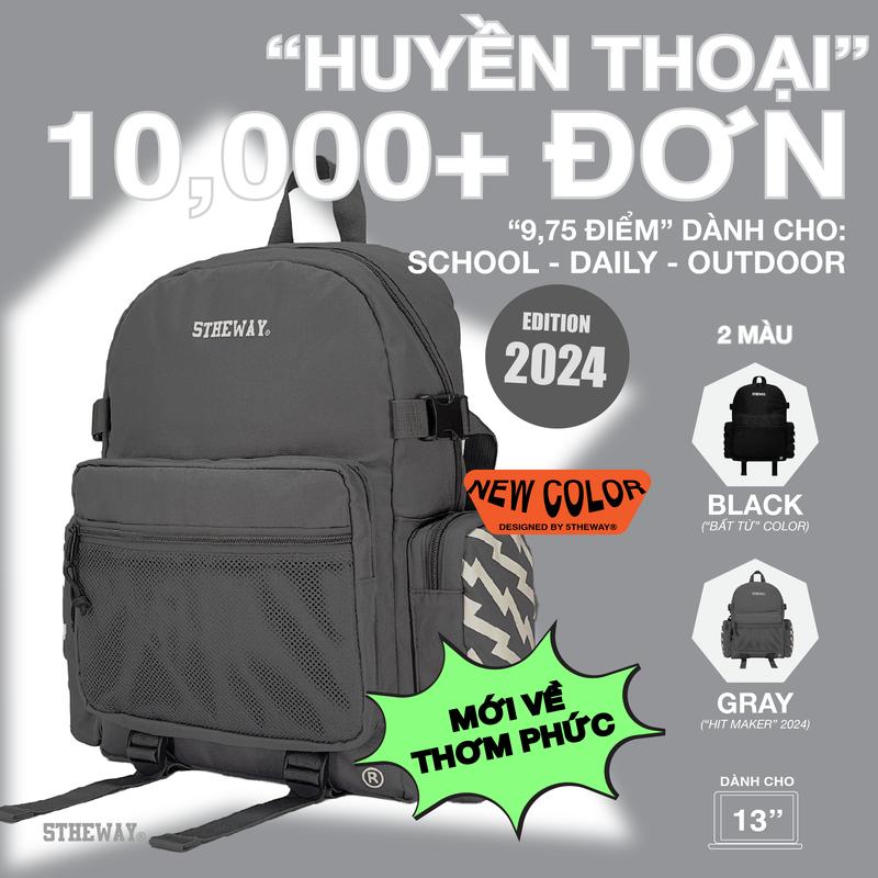 balo 5THEWAY /solid/ ROCKET BACKPACK aka balo Đen Đeo Vai balo form đứngcặp đi học