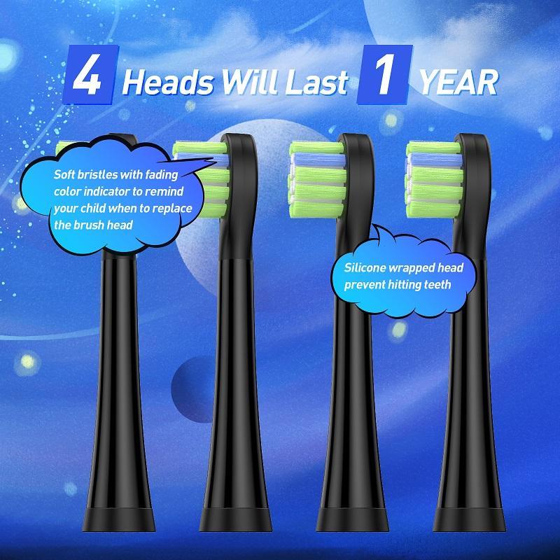 Product Introduction of Electric Toothbrush Set, 1 Count Electric Toothbrush with Replacement Brush Heads & DIY Sticker, Soft and Non Irritating Toothbrush 7