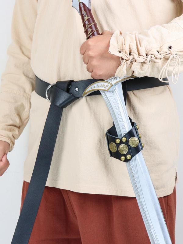Men's Medieval Knight Belt & Scabbard, PU Leather Belt & Scabbard, Renaissance Viking Fair LARP Costume Accessories, Role Play Props 3