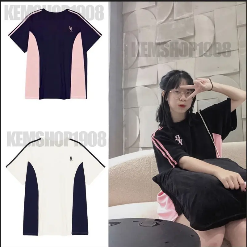 [RẺ VÔ ĐỊCH] Áo thun phông Raglan logo tay nam nữ PINK tay lỡ form rộng bblaloal Unisex 4