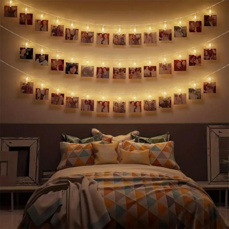 Photo Clip String Light Decoration without Battery, String Light for DIY Picture Wall Decor, Room Decor, Hanging Light for Wall Festival Party Wedding Decor, Gifts for Family Friends Girlfriend Men, Birthday Gifts, Valentine's Day Gift 0