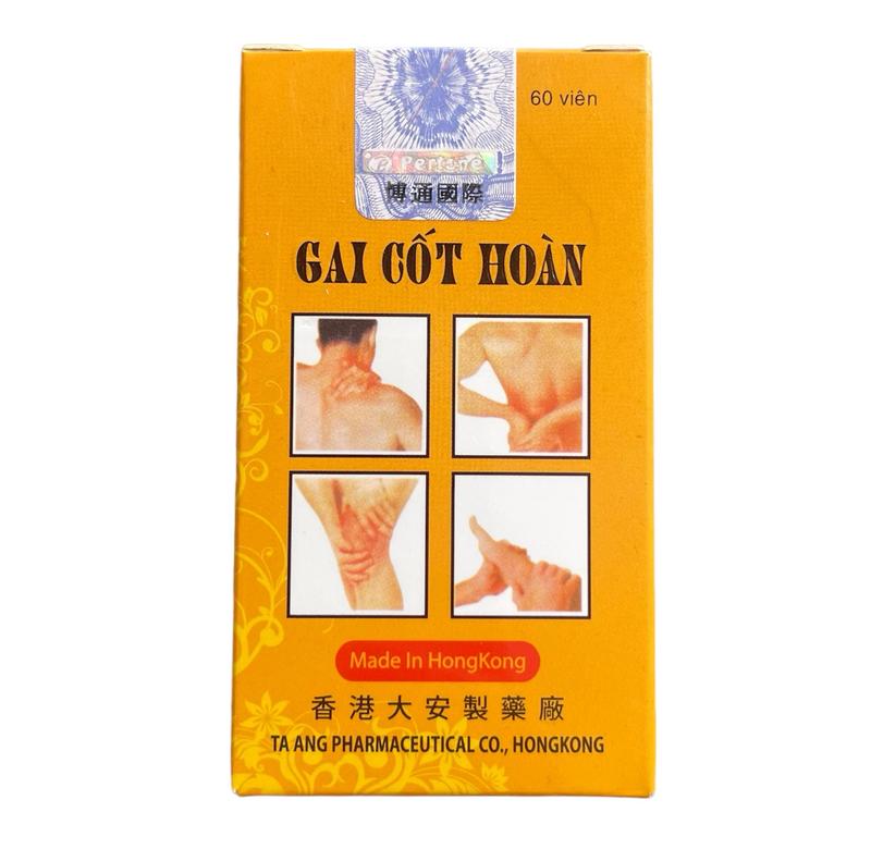Viên uống hỗ trợ xương khớp - Gai Cốt Hoàn HK viên chữ đỏ (lọ 60 viên) dau xuong thoát vị daukhop