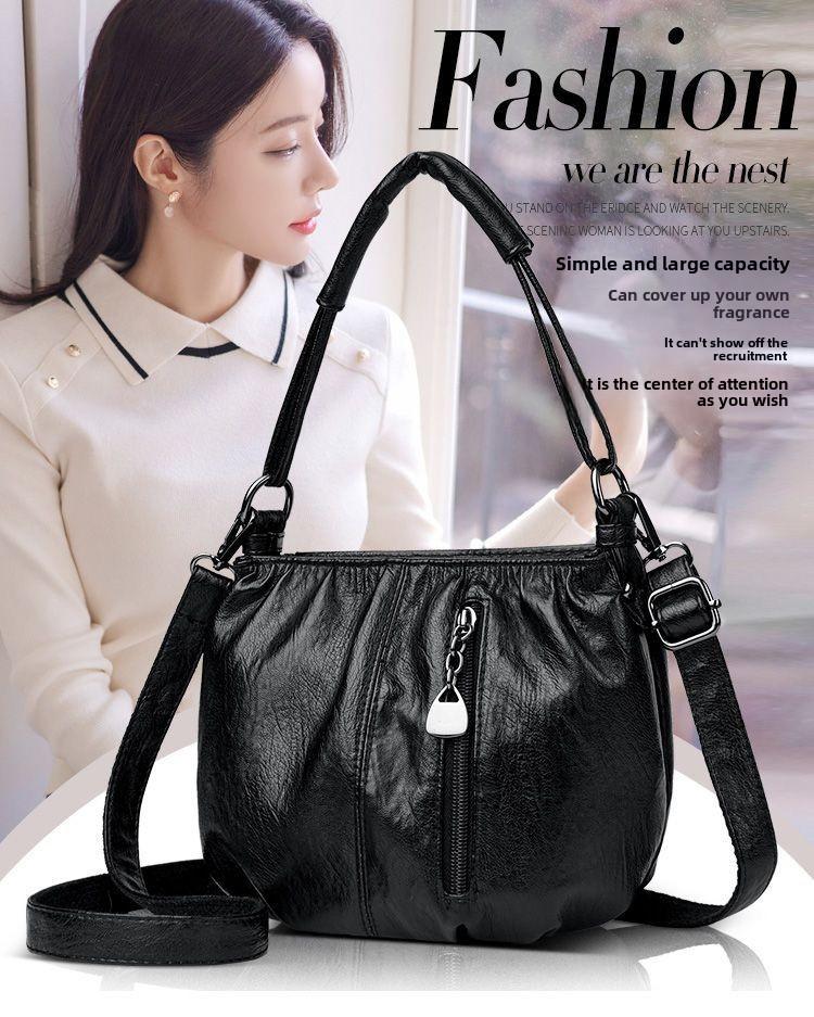 Authentic Leather Tactile Feel Small Bag Female Ladies New Bag Portable Shoulder Crossbody Bag Mother Bag Grandma Bag shoulder bag women's tote bags Sculpted for the Modern Woman