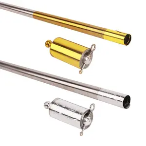 MagiDeal Tongkat Sulap Appearing Retractable Metal Magic Trick 1.1M - Mstk-005 - Golden