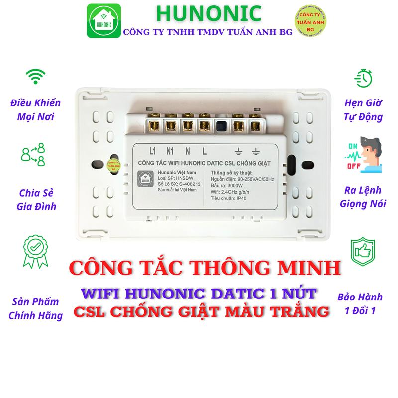 Công Tắc Thông Minh Wifi, Công Tắc Chống Giật Cho Bình Nóng Lạnh Hunonic Datic 2