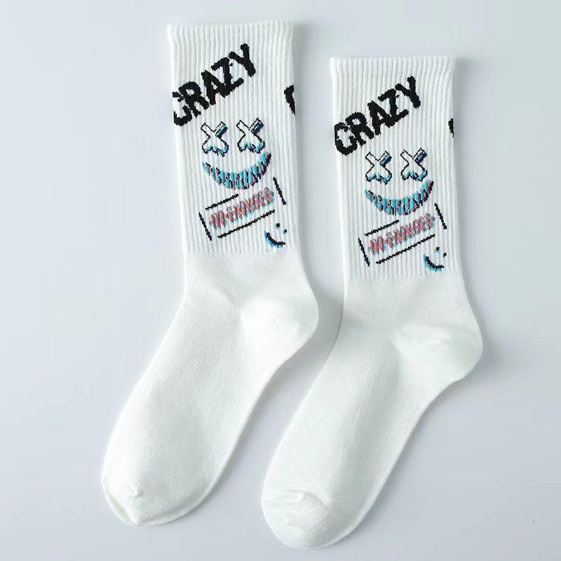 Product Introduction of Socks Men's Mid-Calf Length Sock Cotton Socks Spring and Autumn Sweat Absorbing Sports Student Basketball Winter Long Graffiti Trend Men's Socks Menswear Lingerie Bowling Tropical 6