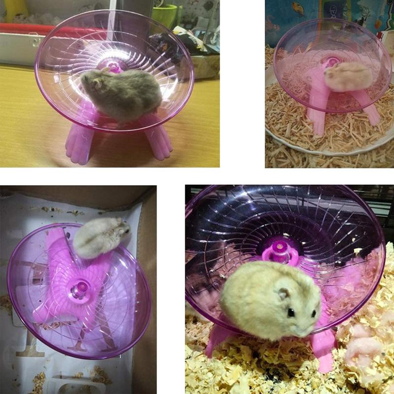 Pet Hamster Flying Saucer Exercise Squirrel Wheel Hamster Mouse Running Disc Rat Toys Cage Small Animal Hamster Accessories 6