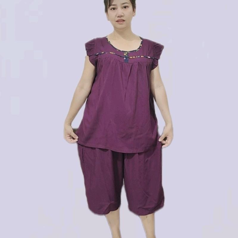 Đồ Bộ Tole Lanh Quần Lửng Áo Tay Cánh Tiên Big Size .75-120kg. Có 5 Màu Khac nhau. H- 39. Nữ Women Nữ Women