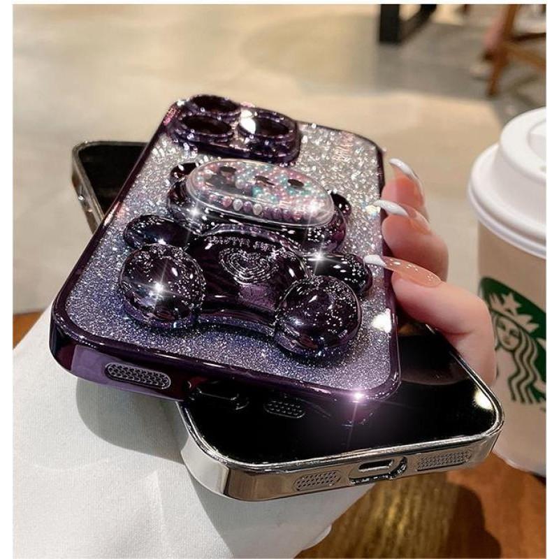 Product Introduction of Casing Samsung A13 A23 A32 A33 A52 A52S A53 A72 A73 4G 5G M32 5G phone case TPU 3D colorful bead bear stereo stand flexible silicone ultra-thin electroplated soft case 13