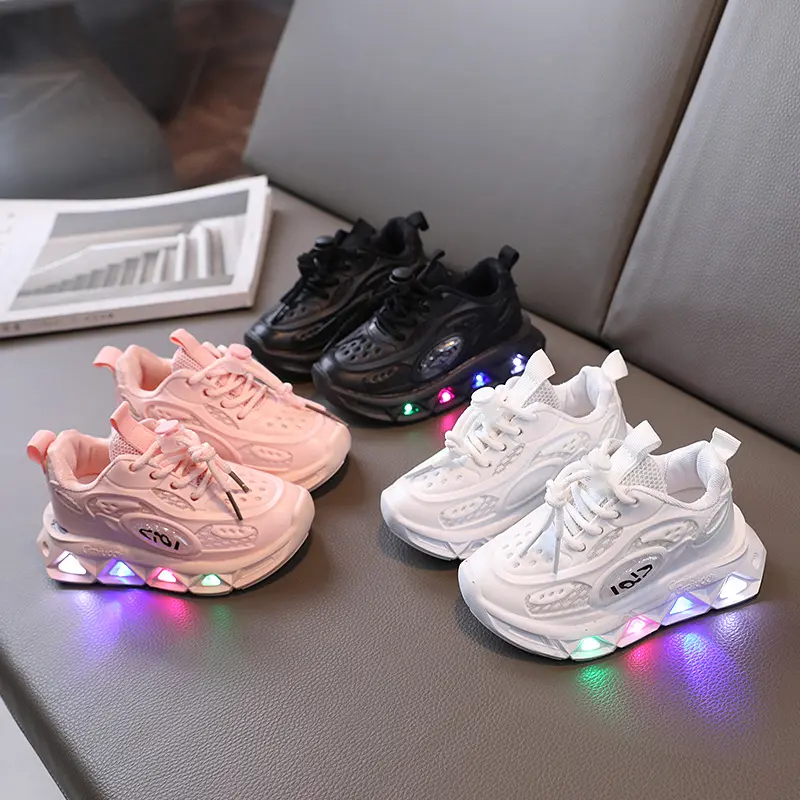 New Fashion Sports Luminous Breathable Casual Shoes With Lights Children Lightweight Soft Sole Baby Toddler Shoes Baby Toddlers Baby Toddlers
