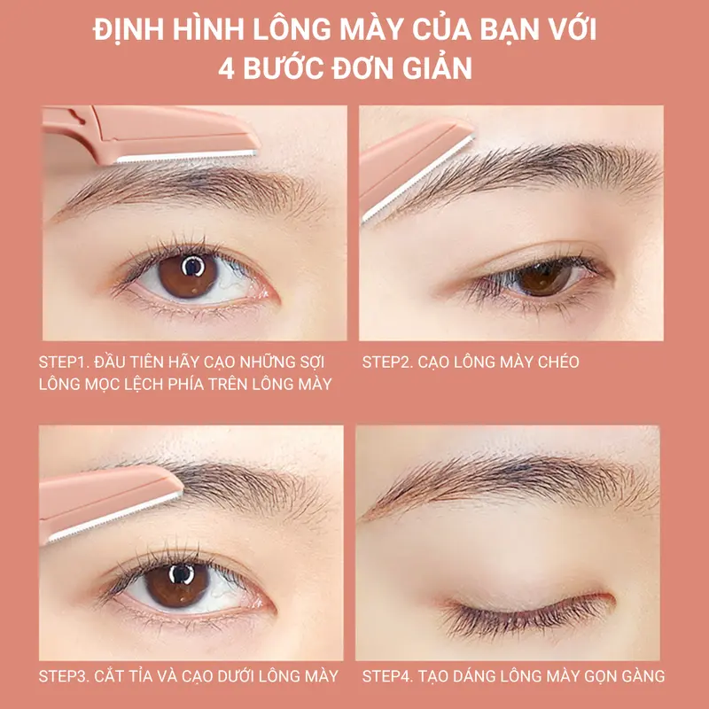 Bộ 3 Dao Cạo Lông Mày KIYE Đa Năng Dạng Gập An Toàn Dễ Sử Dụng 5