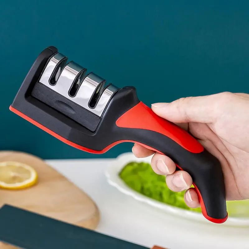 3-stage Knife Sharpener, 1 Count Multifunctional Manual Knife Sharpener, Household Knife Sharpening Tool for Kitchen