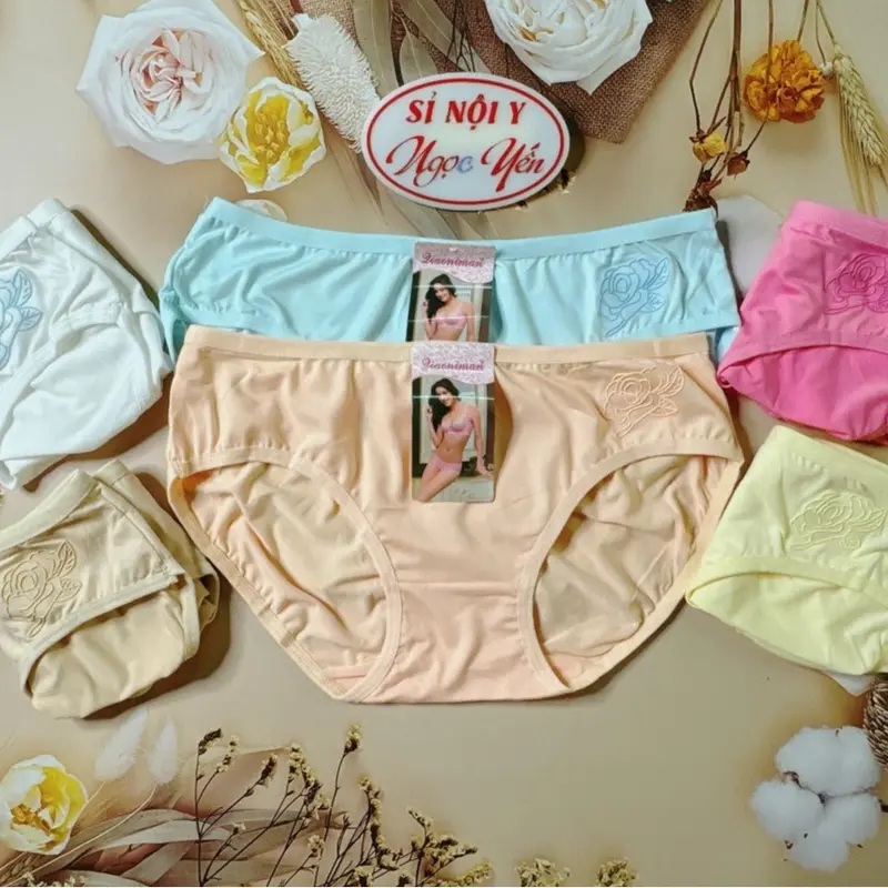 Combo 10 Quần Lót (3265) Cotton In Hoa Hồng Nổi Điệu Đà Nữ Tính (Size 45-55 Kg) Thun Women 7