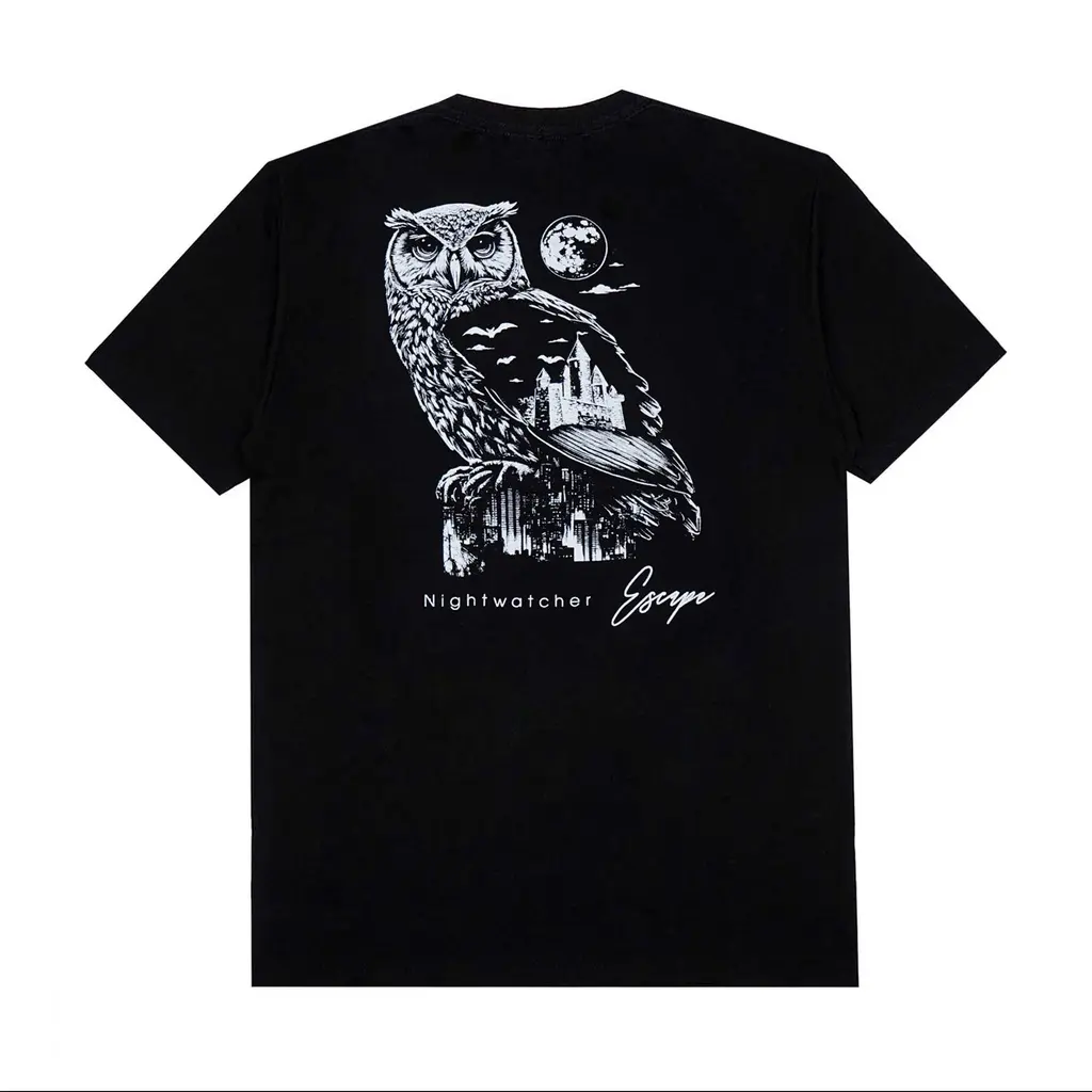 Escaperfect T-shirt Nightwatcher Black |kaos Hitam Pria |size M-XXL