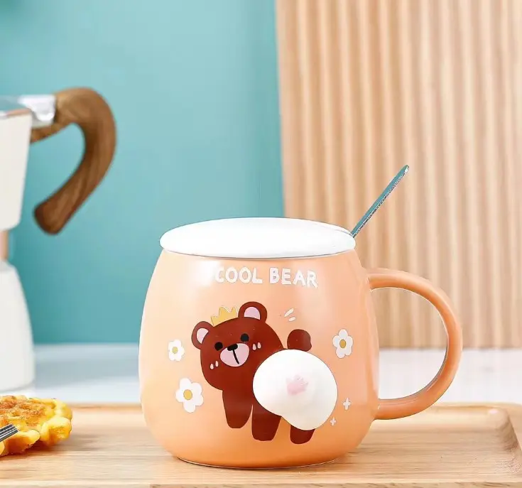 RUMAUMA Mug Porcelain SET Squish Cangkir Minum Anti Panas Murah 450ML 5