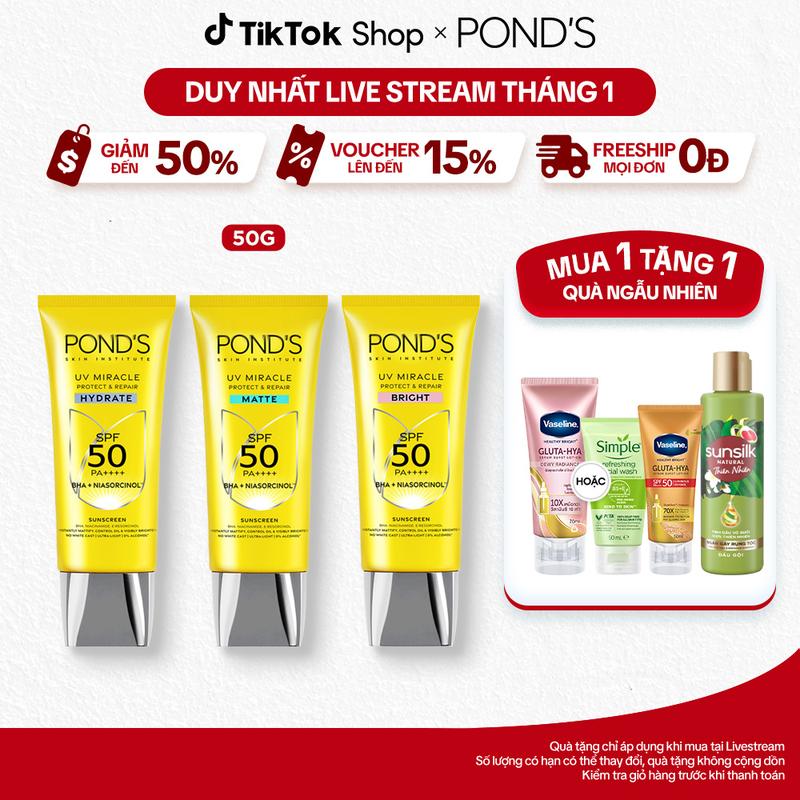 1 KEM CHỐNG NẮNG PHỔ RỘNG POND'S UV MIRACLE SPF50+ PA++++
