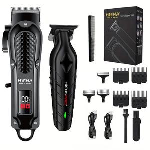 プロフェッショナルヘアクリッパーセット、1ボックスの電動ヘアトリマー&アクセサリー、男性用ヘアカットキット、スタイリストの理髪店サロンの家庭用に最適、バレンタインデーの男性用ギフト