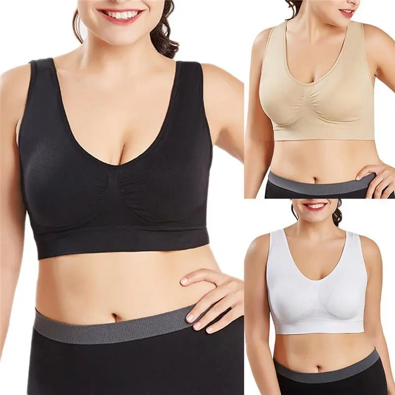Non-wire Single Layer Breathable Sports Bra Underwear Female Plus Size Sports Fitness Breathable Comfortable Underwear