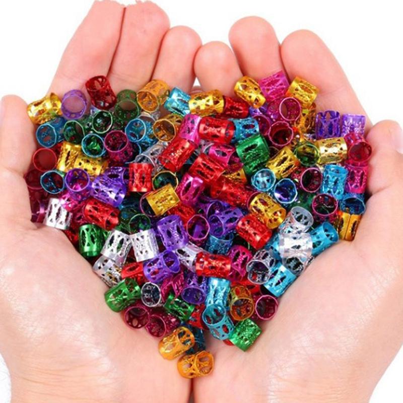 Product Introduction of 100pcs Beads Adjustable Hair Braids Dreadlock Beads Braid Rings Cuff Clips Tubes 13