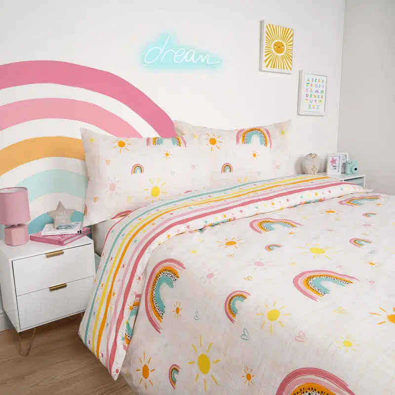 Dreamscene Rainbow Duvet Cover with Pillowcase Bedding Set, Multi 5