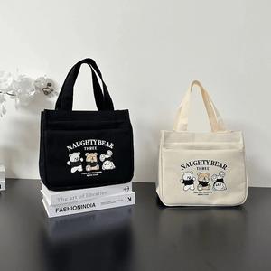 Beg Tote Kanvas, Berkualiti Tinggi, Untuk Ibu, Mudah dan Padat, Beg Tangan Tiga Dimensi, Sesuai untuk Ulang-alik, Beg Makan Tengahari Tebal, Sesuai untuk Kegunaan Kerja Bags Totebag