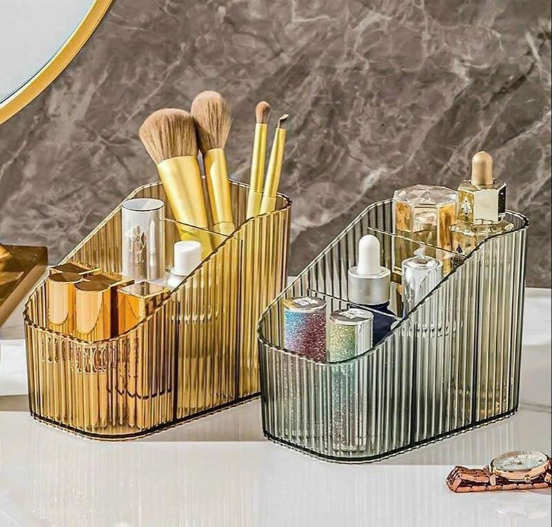 Khay Đựng Mỹ Phẩm 3 Ngăn - Khay Đựng Đồ Trong Suốt Mica Cao Cấp Sang Trọng 3 Ngăn, Kệ đựng mỹ phẩm trong suốt 3 ngăn