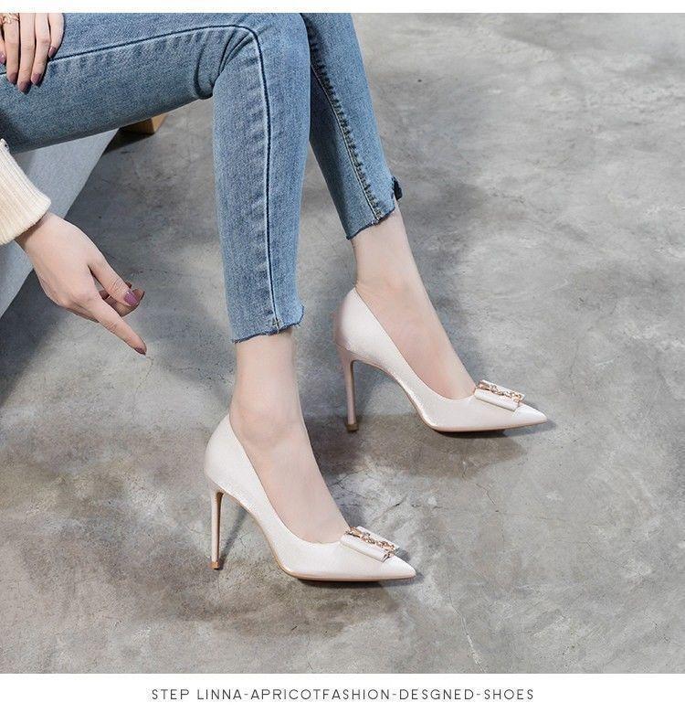 Product Introduction of Giày Cao gót, Mũi Nhọn, Màu Đen, Dễ Phối Đồ Cho Đám Cưới Và Phù Dâu, Giày Cao Gót đính đá Hàng Mới Về Mùa Lò Xo 2024, Dành Cho Giày Nữ, Thích Hợp Cho Giày Ở Nhà, Bata Giày, Styy2k, Giày Bà Bầu 9