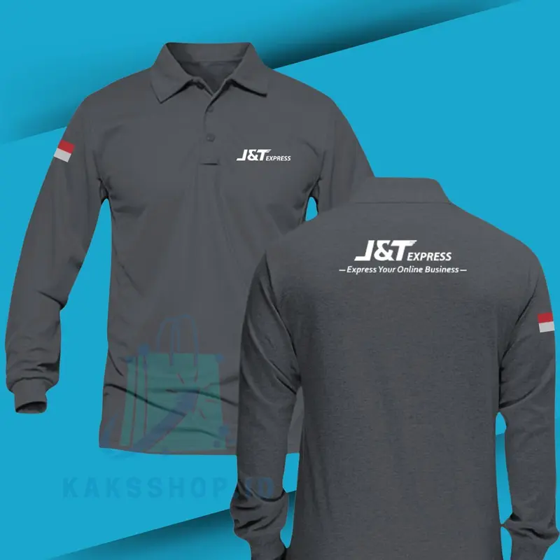 Baju Tshirt Poloshirt Shirt T-Shirt Krah Kerja Panjang Seragam Jnt Express Expedisi Kaospolos Pria Kaos Termurah List Atasan Kombinasi Kerah Bahan Lakoste 3