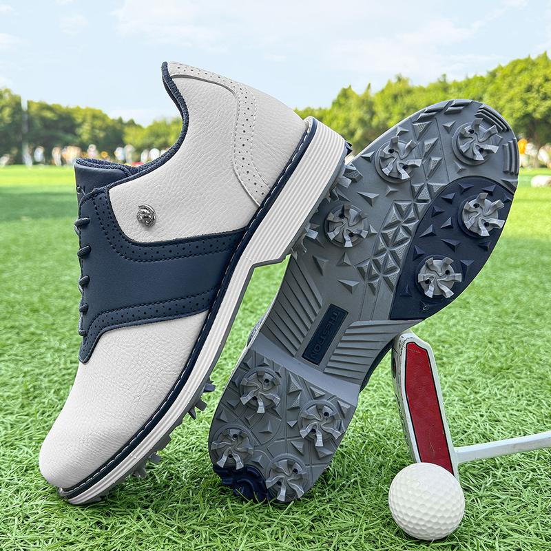 Product Introduction of Professional Men Golf Shoe Brogue Removable Leather Shoes with Nails Casual Business Sneaker Non Slip 15