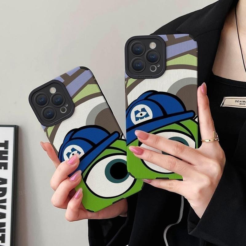 Product Introduction of Green Leather Phone Casing for iPhone 11 13 12 14 15 16 Pro Max X XR 16Pro XS MAX 7 8 Plus SE 15Pro max Case Silicone Cute Monster Cartoon Protector Soft Shockproof Cover 25