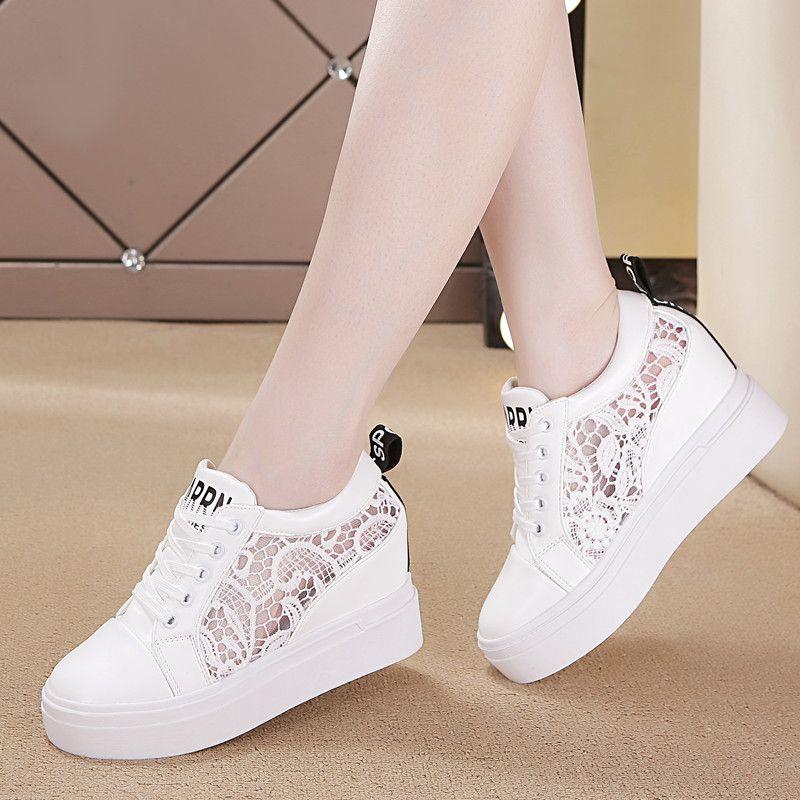 Product Introduction of Giày Trắng Cho Nữ, Giày Đế Bằng Tăng Chiều Cao, Đế 10Cm, Bơm Đa Năng, Giày Thể Thao Thường Ngày Hàn Quốc, Giày Trượt Băng, Bộ Sưu Tập Mới 2023 8
