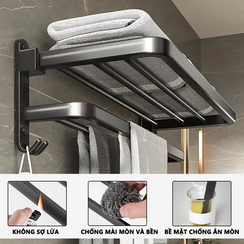 【BÁN HOT】COD  Kệ phòng tắm Kệ góc nhà Kệ khăn Hộp xà phòng thơm Móc áo len Đặt hộp 3