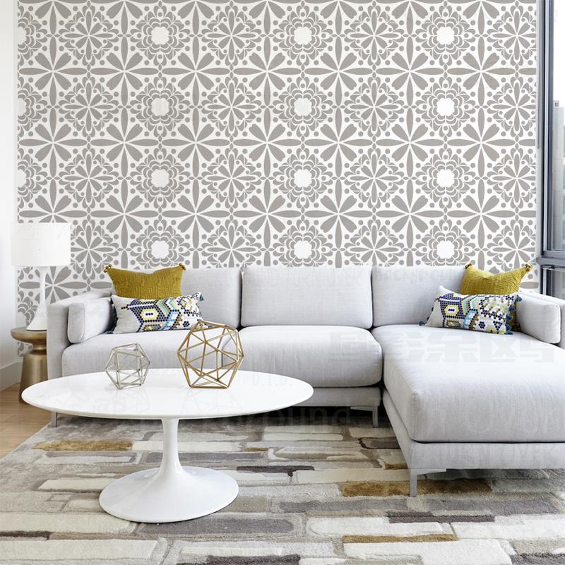 Product Introduction of 30cm - 70cm Wall Stencil Decor For Painting Template Decorative Brick Plaster Rollers Tiles Rococo Brickwork Leaf Floral S006 127