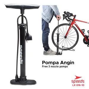 SPEEDS Floor Pump Pompa Angin Manual Pompa Ban Stainless Steel Tanpa Tabung untuk Ban Sepeda 016-10