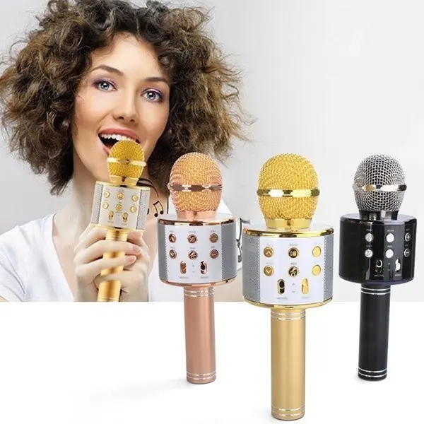 【Hàng Sẵn】Mic Hát Karaoke Kèm Loa Bluetooth WS-858 Đa Năng micro karaoke,mic bluetooth karaoke,karaoke bluetooth 5