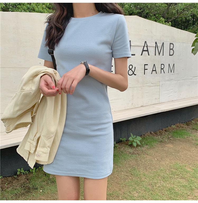 Product Introduction of Váy Áo Thun Dài Tay Dáng Ôm, Phong Cách Hàn Quốc, Hàng Mới Về, Màu Pastel, Váy Co Giãn, Thích Hợp Cho Bé Gái, Hàng Đầu Biến mất, 2023 24