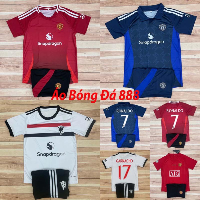 Bộ Quần Áo Bóng Đá Trẻ Em CLB Manchester United 24/25 - Vải Mè Thái Cao Cấp