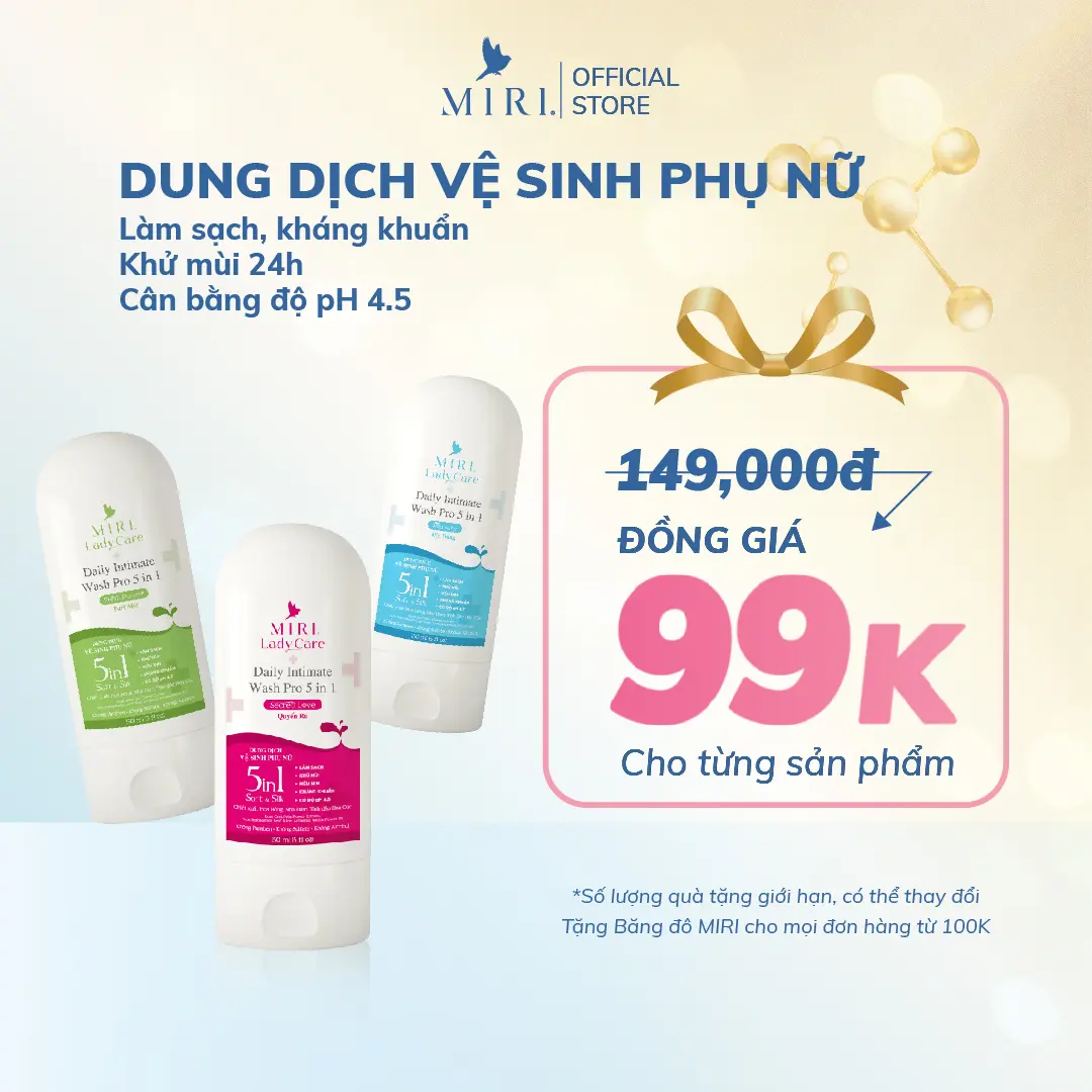 Dung Dịch Vệ Sinh Phụ Nữ 5 In 1 Lady Care MIRI (150ml)