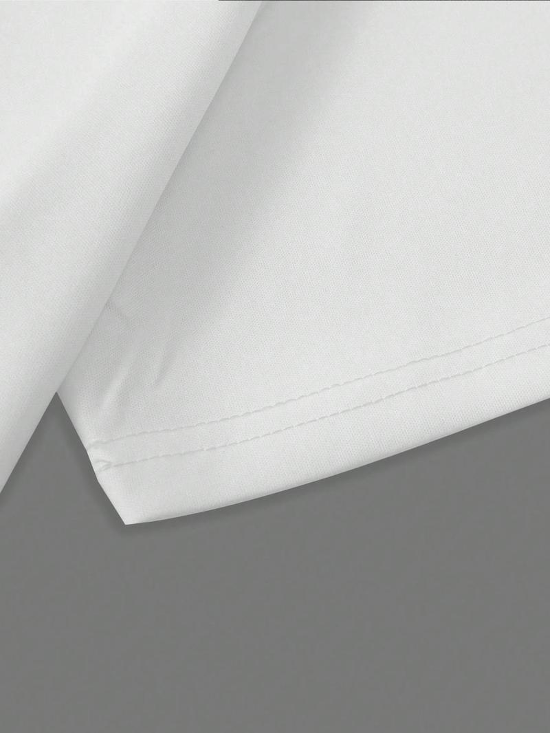 Product Introduction of 【Plus Size】 Men's Letter Print Tee, Regular Fit Casual Short Sleeve Round Neck T-shirt for Summer, Men's Plus Size Clothing for Daily Wear 9