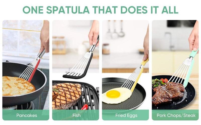 Product Introduction of Silicone Fish Spatula  Slotted Turner with Soft Edge Heat Resistant Kitchen Cooking Tools Utensil 9