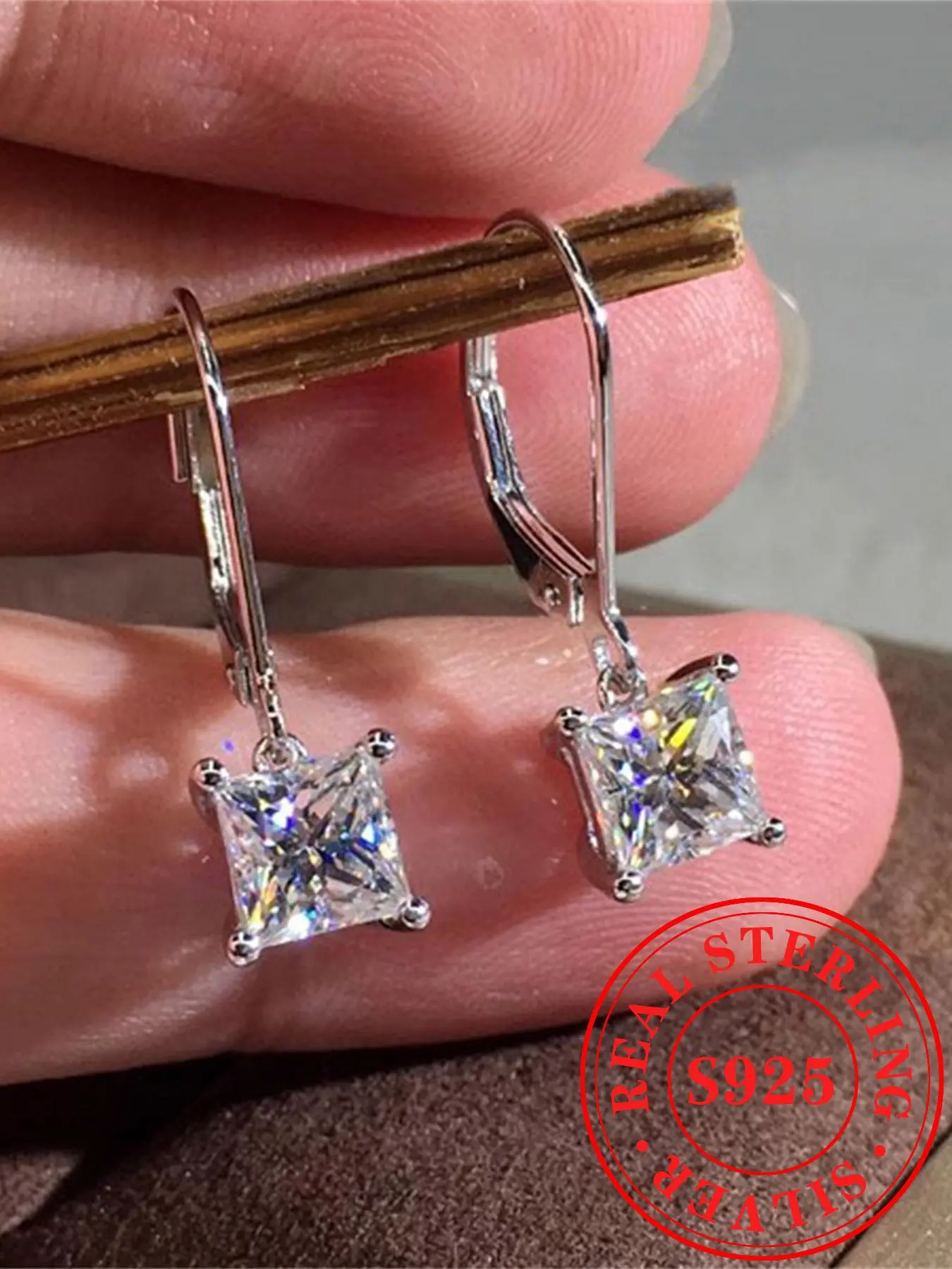 925 Sterling Silver Geometric Design Earrings, Fashionable Earrings for Women & Girls, Trendy All-match & Exquisite Jewelry for Birthday Gift