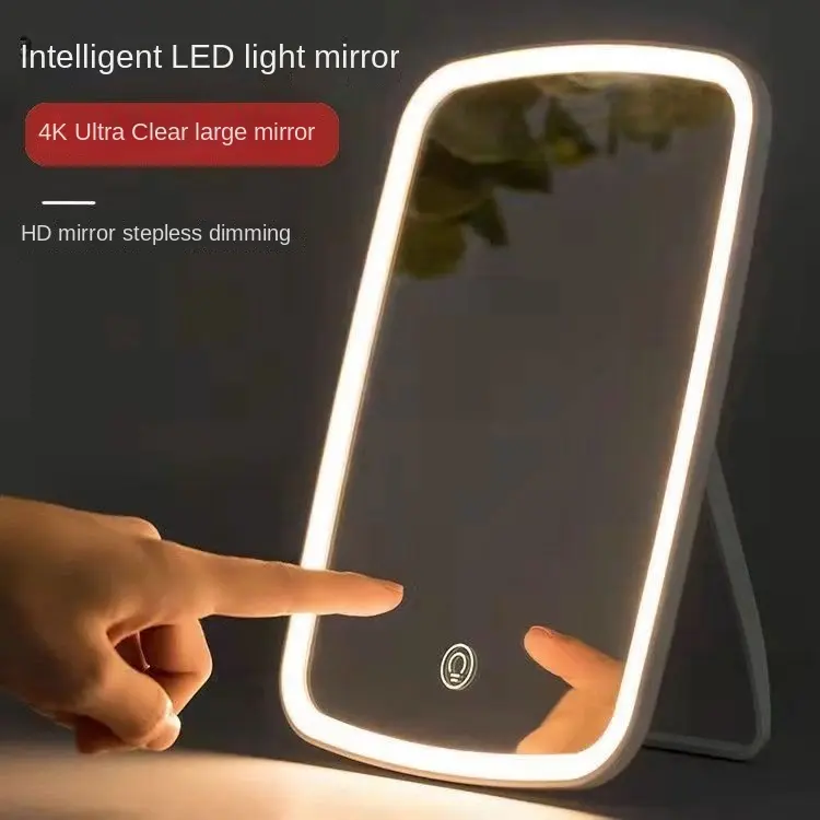 Gương Trang Điểm Led, Phong Cách Người Nổi Tiếng Trên Internet, Có Đèn, Thích Hợp Cho Ký Túc Xá Và Phòng Ngủ, Sạc Và Nguồn Sáng Phụ, Gương Trang Điểm, Để Bàn, Thích Hợp Cho Phòng Cho Thuê Nữ Cosmetic 1