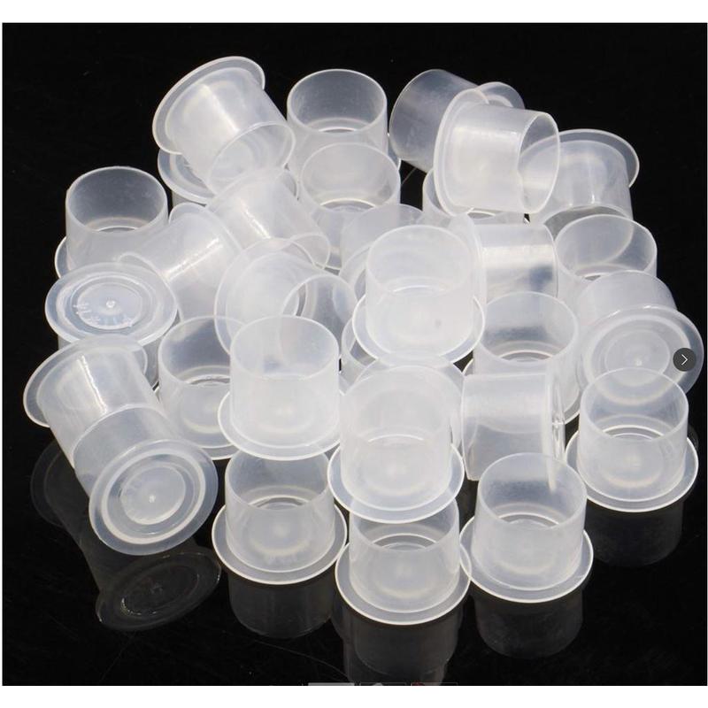 [XHUM01] 100 cốc chum nhựa đựng mực - hũ có đế, cốc nhựa đựng mực xăm tattoo phun xăm thẩm mỹ-XUANSHOP. 0