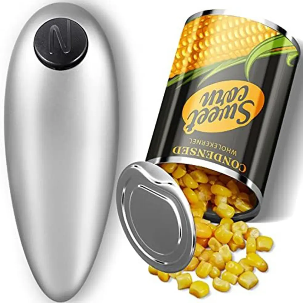 Electric can opener automatically opens most cans electric kitchen gadget