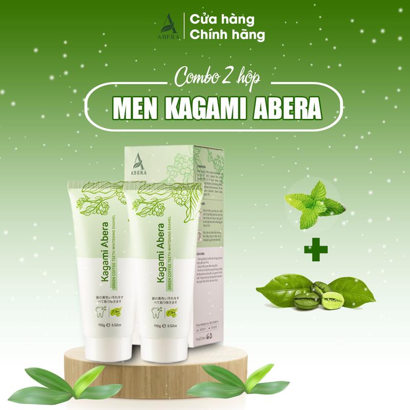 [COMBO 2 HỘP] Men Trắng Răng Kagami Abera - Hỗ Trợ Trắng Răng, Thơm Miệng 110g Whiteting