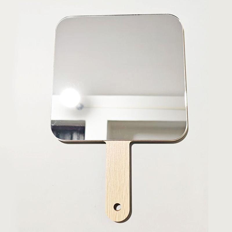 Product Introduction of Make Up Mirrors Creative Makeup Mirror with Handle Single-Sided Portable Handheld Mirror Household Square/Round Cosmetic Mirror Makeup Use 11