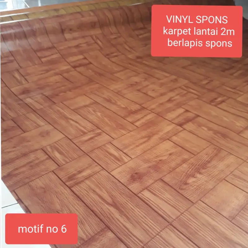 Karpet lantai vinyl meteran spons lebar 200cm (2meter x 1meter) tebal 1.2mm harga per 1METER 5