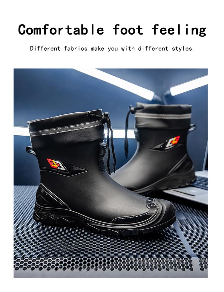 Product Introduction of Giày Cao Su Cho Nam, Hàng Mới Về, Thích Hợp Sử Dụng Trong Công Trường Xây Dựng, Chống Thấm Nước, Chống Trượt, Bền, Bảo Hộ Lao Động, Giày Đi Mưa, Thích Hợp Cho Sử Dụng Ngoài Trời Và Cắm Trại, Phong Cách 2024, Giày Chống Thấm Nước 10