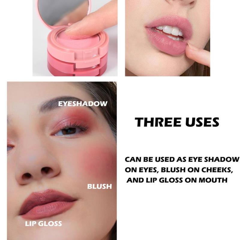 Product Introduction of 3 In 1 Blush Palette, 1 Box Long Lasting Blush Cream, Portable Travel Blush Palette, Daily Makeup Accessories For Women & Girls 3